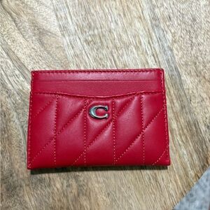 Coach Red Quilted Card Holder